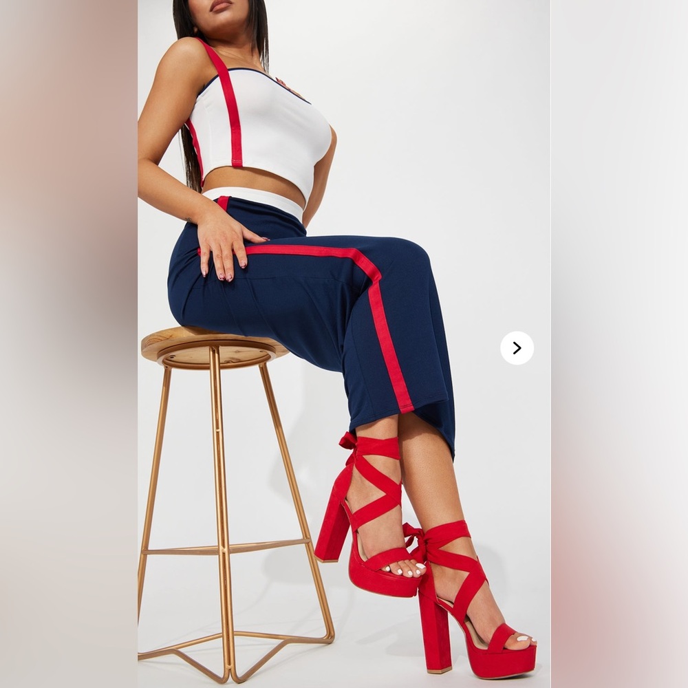Fashion Nova Blue Red heels  size 8 worn still in good condition